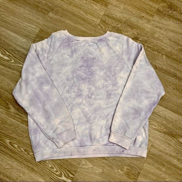Nili Lotan Classic Crew Neck T Light Lavender Crop Tie Dye Sweatshirt Essential - Picture 3 of 7